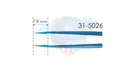 Микропинцет с прямой ручкой, кончик 0,15 мм, общ. длина 155 мм