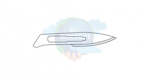 Нож микрососудистый, Fig. 18, для ручки 4,9, 100 шт. /уп. (лезвие для скальпеля)