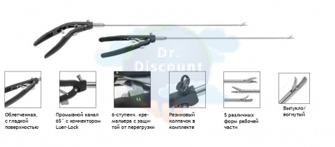 Неразборный иглодержатель, прямая рукоятка, выпукло/вогнутый, С алмазным напылением, 330 мм, 5 мм